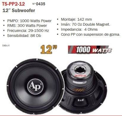 Subwoofer Audiopipe Ts-pp2-12 Pulgadas Bobina Simple