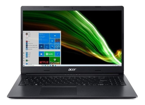 Laptop Acer Aspire 3 A315-23G negra 15.6", AMD Ryzen 7 3700U  8GB de RAM 256GB SSD, AMD Radeon 625 60 Hz 1366x768px Windows 10 Home