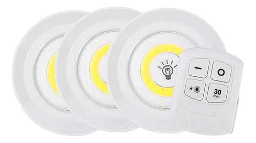 Set 3 Luces Led Inalámbricas Portátil Con Control Remoto