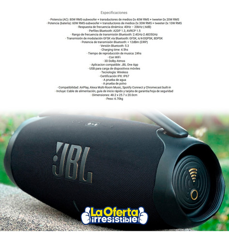 Parlante Bluetooth Jbl Boombox 3 Wi-fi