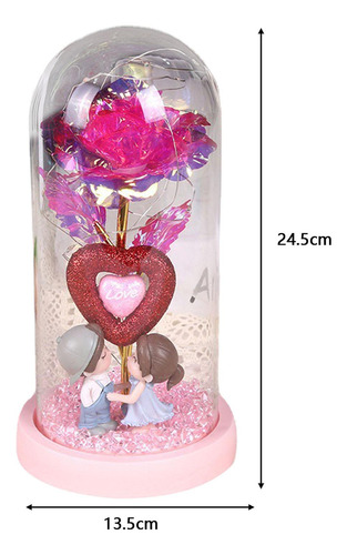 Decoración De Valentín, Rosa De Cristal, Regalo Base Rosa