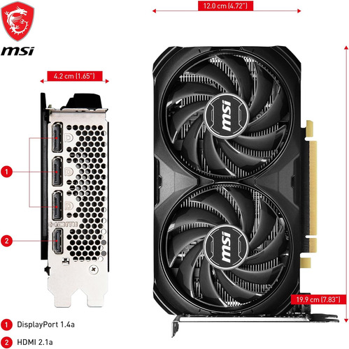 Tarjeta Gráfica Msi Geforce Rtx 4060 Ti Ventus 2x Black 8g O
