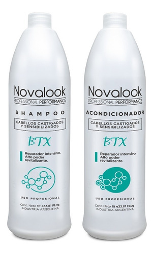 Shampoo Acondicionador Btx Novalook 1lts Combo X2