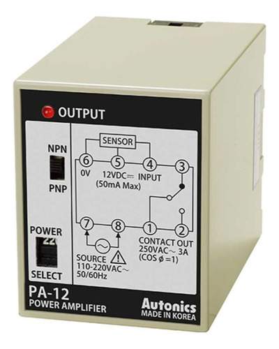 Control/sensor, Norm, Npn/pnp, Ip2t 110/220vca, 50x80x70mm