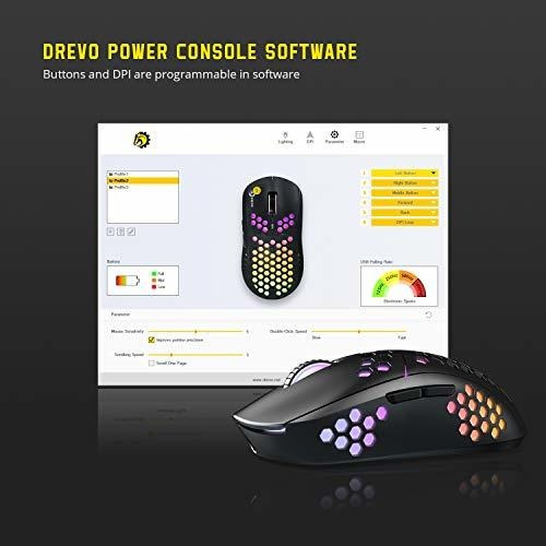 Falcon Raton Inalambrico Ligero Para Juego Rgb Completo