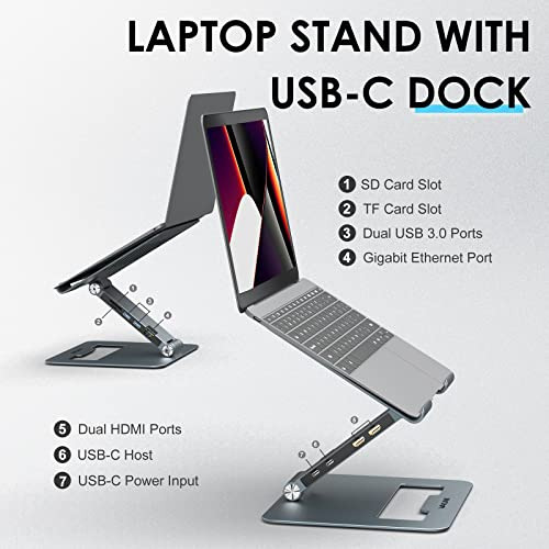 Soporte Portátil Ajustable Wavlink Con Usb C Dock