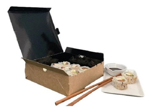 25 Caja Para Catering Sushi 18x18x5,5 Resistentes Laminadas