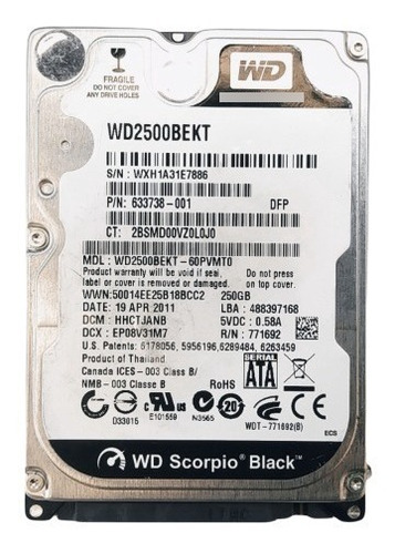 Imagen 4 de 6 de Pack De 5 + Discos Duros + 250gb + Westerndigital