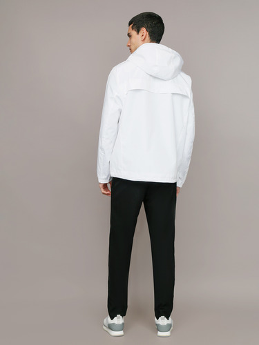 Chaqueta Ligera Con Gorro Blanco Calvin Klein