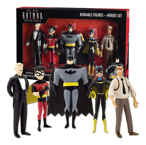 Kit 5 Boneco Batman Batgirl Robin Alfred Gordon Coleçao Rara