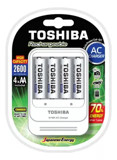 Carregador De Pilhas Aa/ Aaa C/4 Pilhas Aa 2600mah Toshiba