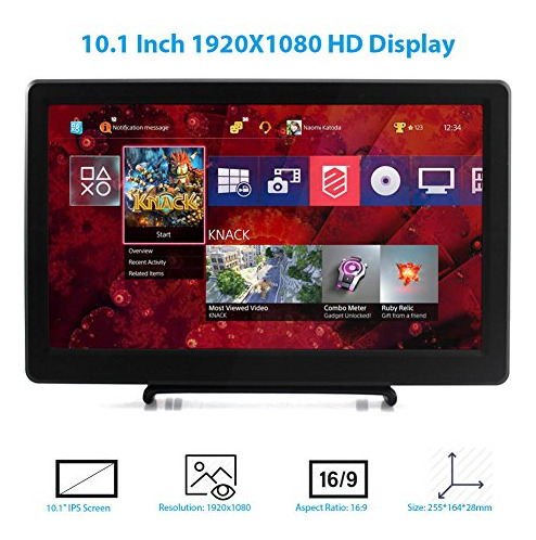 Monitor Raspberry Pi 10.1puLG Ips 1920x1080p Hdmi/vga -