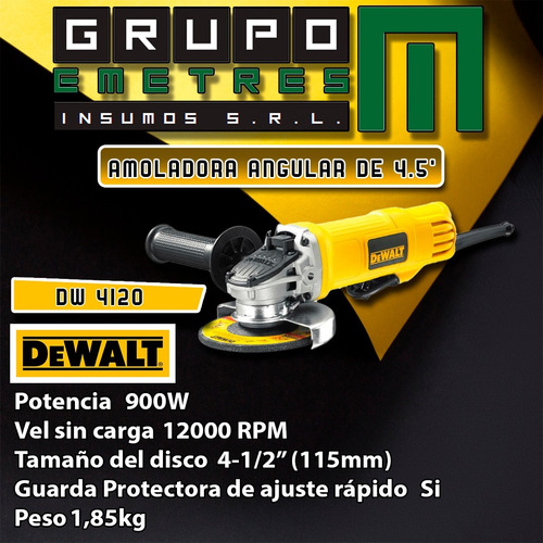 Amoladora Angular Dewalt De 4 ½ 900w Dw4120