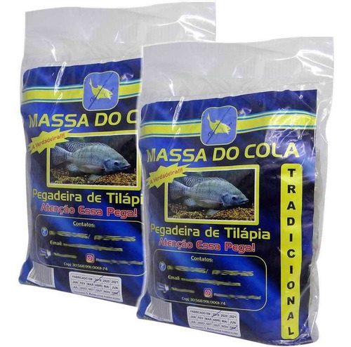Imagem 1 de 2 de Kit C/ 2 Massa Para Pesca Do Cola Para Tilápia 500g