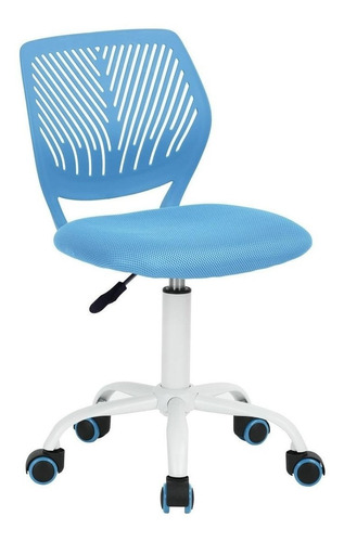 Silla de escritorio FurnitureR Carnation ergonómica  azul con tapizado de mesh