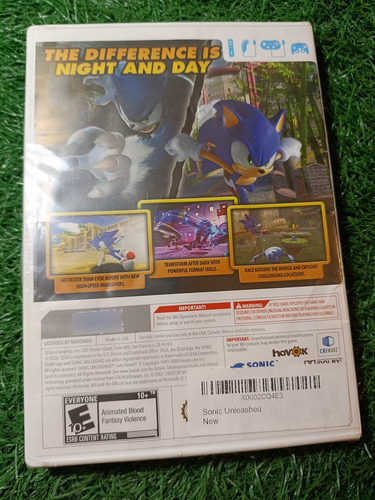 Nintendo Sonic: Unleashed Wii.