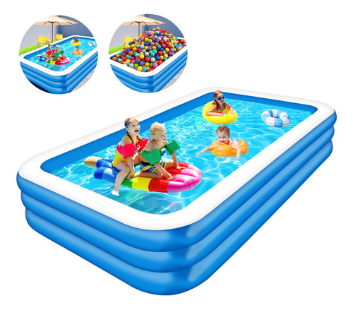 Alberca Inflable Piscina Juego Niño Acuatico 2.6x1.7m