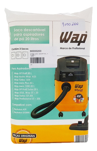 Saco Descartavel 20l Para Aspirador Wap Gt3000 128