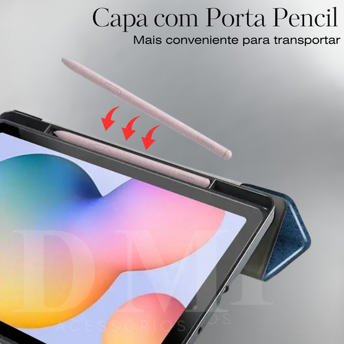 Capa Case Para Tablet Galaxy Tab S6 Lite P610 P615 + Cor Preto