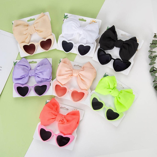 Anteojos De Sol Para Niñas Bebés Con Moño 0 A 4 Años Divinos Corazón Blanco