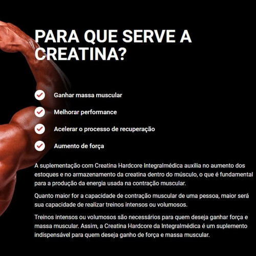 Imagem 5 de 5 de Creatina Hardcore 300g Integral Médica - Original C/nf