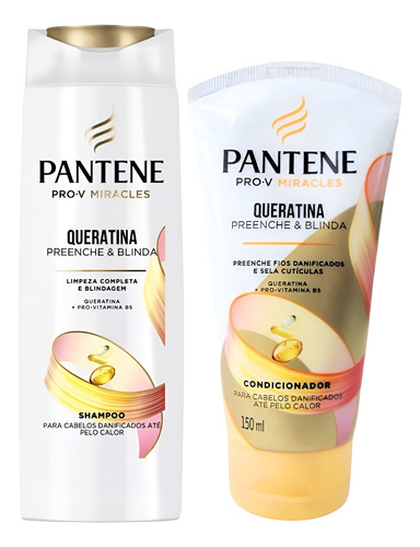 Kit Pantene Queratina Shampoo 300ml E Condicionador 150ml