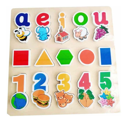 Tabla Vocales Números Juegos Didacticos Montessori Infantile