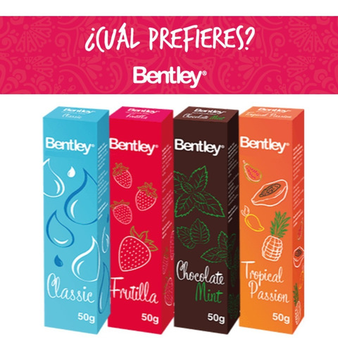 Pack Bentley Gel Classic Frutilla Chocolate Tropic 50 Gr