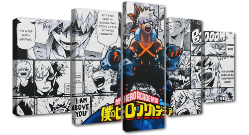 5 Cuadros Canvas Bakugo My Hero Academia Anime Diseño Arte
