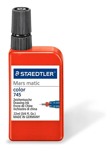 Tinta Para Rapidógrafo Recargable X 22 Ml Color Rojo.