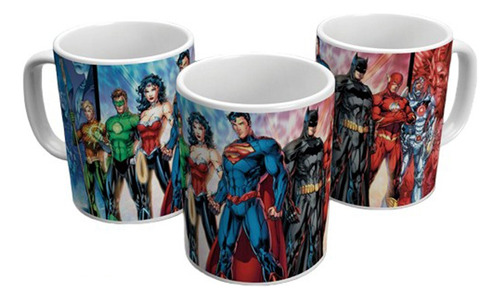 Caneca Em Porcelana Liga Da Justiça Heróis Superman Batman