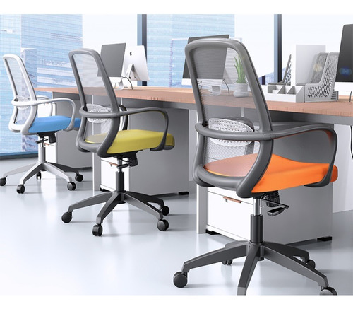 Silla Oficina Ergonómica Cómoda Deli Secretarial Giratoria Color Verde Material Del Tapizado Malla Elástica