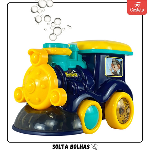 Trenzinho Azul Solta Bolhas Infantil Com Som E Luz - Castela