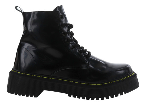 Imagen 2 de 4 de Botines Estilo Combate Para Dama Efecto Charol Erez