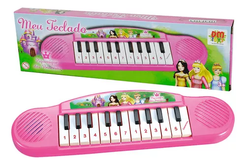 Piano teclado brinquedo infantil microfone musical educativo dm
