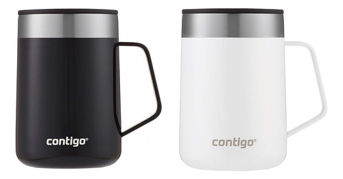Contigo - Taza De Acero Inoxidable Aislada Al Vacío Con Asa Y Tapa A Prueba De Salpicaduras, 14 Onzas, Regaliz Y Sal