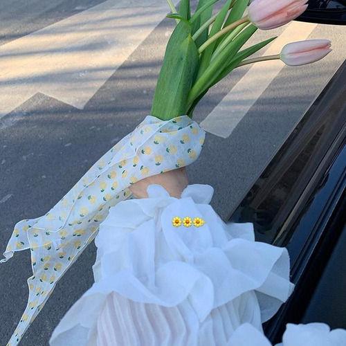 Bufanda De Encaje Con Flores, Pañuelo Triangular Para La Cab