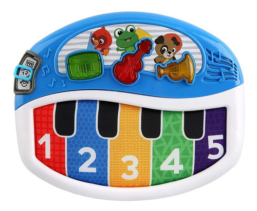 Piano Musical Infantil Educativo C/ Som E Luz Baby Einstein Cor Azul e Branco 1.5V