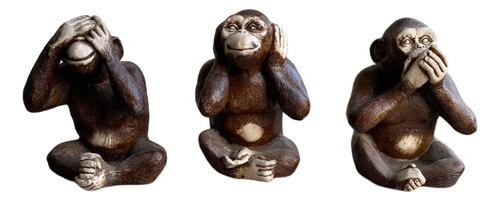 Los Tres Monos Sabios - 3 Figuras, De 17 Cm Cada Uno