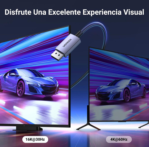 Cable Displayport 2.1 16k 80gbps, Con Certificación Vesa Hdr