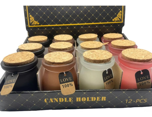 12x Velas Aromática Elegantes Tono Neutro Fragancia Duradera