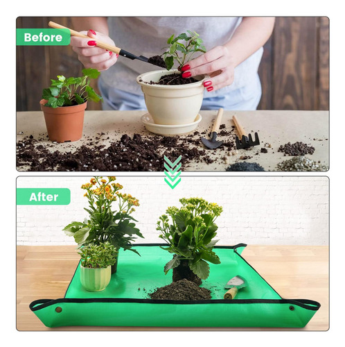 Alfombra Impermeable Para Repotrar Plantas De Interior 68x68