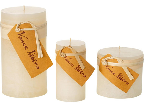 Set De 3 Velas Decorativas Blancas Ecologicas Sin Aroma
