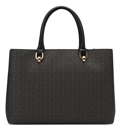 Bolsa Guess Morrison Satchel Imitación Cuero Negro