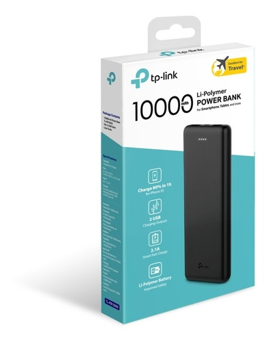 Imagen 4 de 7 de Cargador Portatil Tp Link 10000mah 2 Puertos Usb Simultaneos