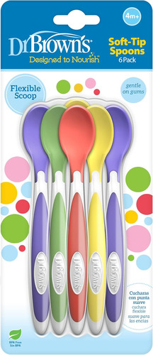 Cucharas Para Bebé Punta Suave 6 Pack Multicolor Dr. Browns