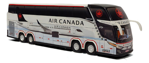 Brinquedo Miniatura Ônibus G7 Air Canadá Gold Branco 30cm