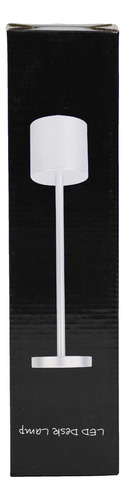 Velador Mesa Luz Led Lampara Barra Plateado Usb 8x34cm Estructura Gris Oscuro Pantalla Blanco