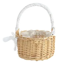 Comprar Cesta De Flores Con Tapa Para Niña Tejida A Mano, Cesta De R