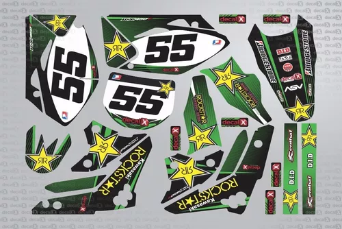 Kit Adesivo Moto Cross Trilha Xtz 250 Lander Verde Lm216